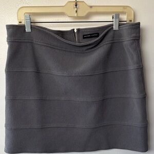 New York & Company Charcoal Gray Ribbed Knit Mini Skirt